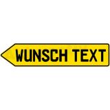 Alu SCHILD PFEIL mit ihrem Wunsch Text, gelb, Links oder Rechts